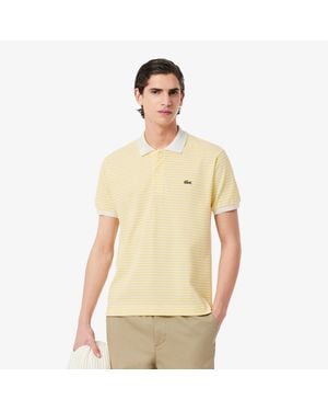 Lacoste Classic Fit L.12.12 Striped Petit Piqué Polo - Natural