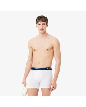 Lacoste 3-Pack Stretch Cotton Boxer Briefs - White
