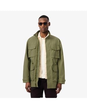 Lacoste Mid-Length Water-Repellent Windbreaker Jacket - Green