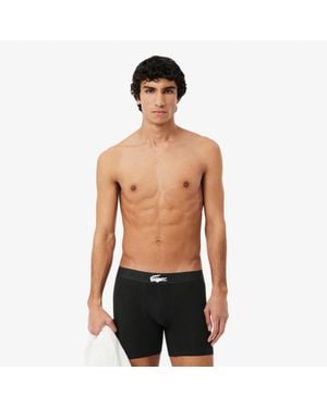 Lacoste 3-Pack Stretch Jersey Boxer Briefs - Black