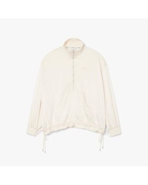 Lacoste Half-Zip Oversized Pullover Jacket - White