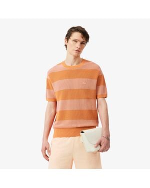 Lacoste Short Sleeved Cotton Sweater - Orange