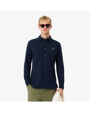 Lacoste Slim Fit Cotton Piqué Shirt - Blue
