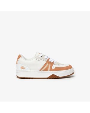 Lacoste L001 Leather Gum Sole Colorblock Sneakers - White