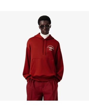 Lacoste Runway Oversized Printed Hoodie - Red