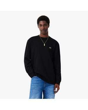 Lacoste Relaxed Fit Long Sleeved T-Shirt - Black