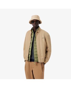 Lacoste Water-Repellent Twill Harrington Jacket - Natural