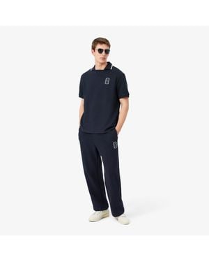 Lacoste Badge Accent Piqué Sweatpants - Blue