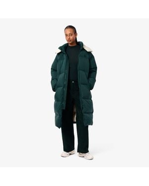 Lacoste Long Oversized Down Jacket - Green