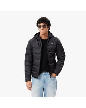 Lacoste Water-Repellent Quilted Puffer Jacket - Black