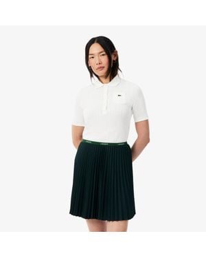 Lacoste Slim Fit Pointelle Knit Polo Shirt - White
