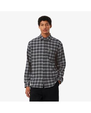 Lacoste Regular Fit Plaid Flannel Shirt - Black