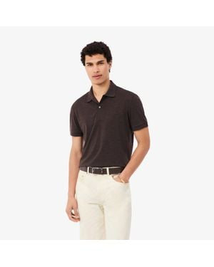 Lacoste Regular Fit Wool Blend Jersey Polo Shirt - Black