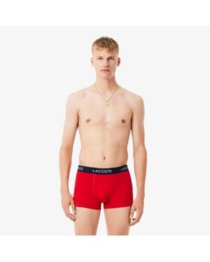 Lacoste 3-Pack Microfiber Trunks - Red
