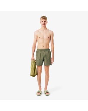 Lacoste Mid-Length Print Swim Trunks - Green