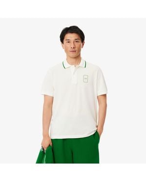 Lacoste Classic Fit Printed Piqué Polo Shirt - Green