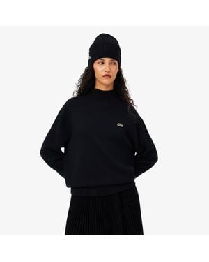 Lacoste 3D Knit Cashmere High-Neck Sweater - Black