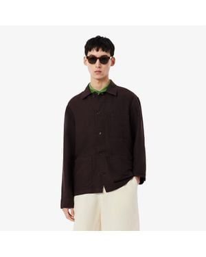 Lacoste Linen Blend Overshirt - Black