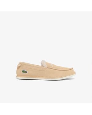 Lacoste Aubrey Suede Slippers - Natural