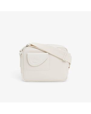 Lacoste Club Grain Leather Satchel - White