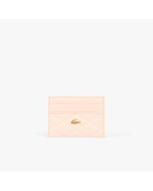 Lacoste Crocodelle Leather Cardholder - Pink