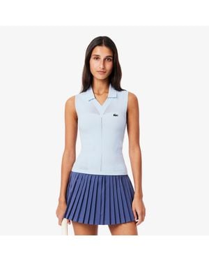 Lacoste Sleeveless Stretch Knit Tennis Polo - Blue