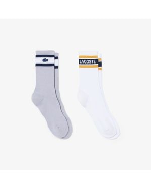 Lacoste 2-Pack Ribbed Socks - White