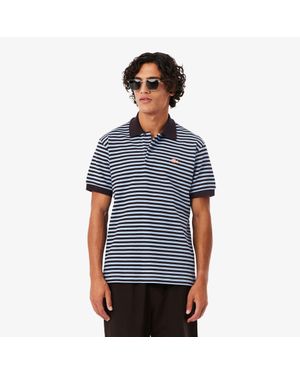 Lacoste Classic Fit Textured Striped Polo - Blue