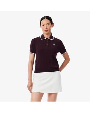 Lacoste Short Sleeve Polo Collar Golf Sweater - Red