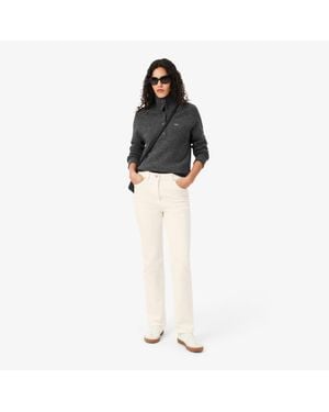 Lacoste Straight Cut High Waist Denim Jeans - Black