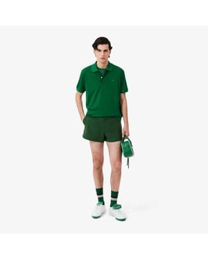 Lacoste Runway Trim Accent Wool Shorts - Green