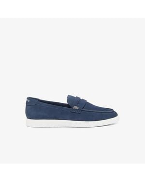 Lacoste Cochet Suede Loafers - White