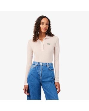 Lacoste Slim Fit Long Sleeved Soft Jersey Polo Shirt - Blue