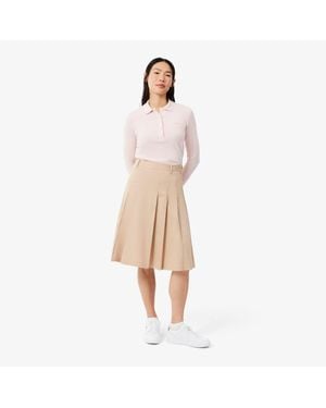 Lacoste Pleated Gabardine Skirt - Natural