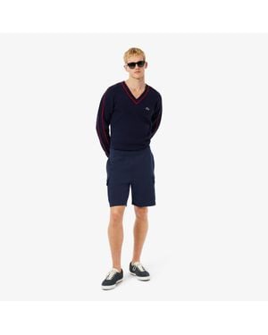 Lacoste Cotton Fleece Cargo Shorts - Blue