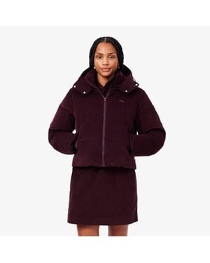Lacoste Relaxed Fit Corduroy Down Jacket - Red