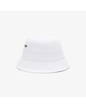 Lacoste Piqué Bucket Hat - White