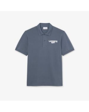 Lacoste Classic Fit Printed Piqué Polo Shirt - Blue