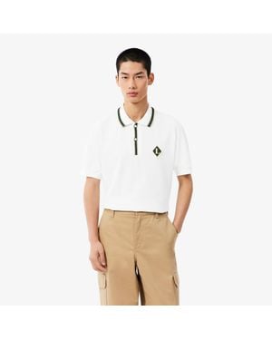 Lacoste Classic Fit French Made Badge Accent Polo Shirt - White