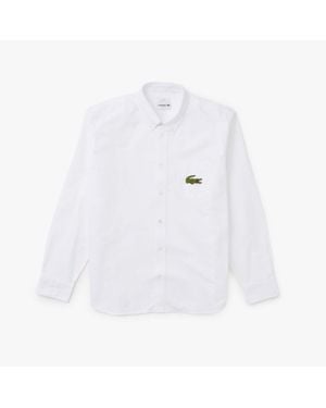 Lacoste Relaxed Fit Oxford Shirt - White