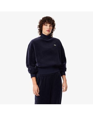 Lacoste Archive Edition Oversized Velour Sweatshirt - Blue