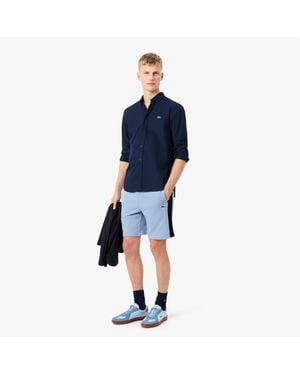 Lacoste Regular Fit Colorblock Fleece Shorts - Blue