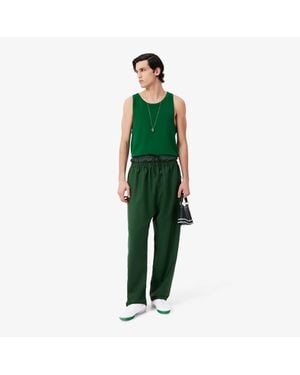 Lacoste Runway Mixed Fabric Wool Pants - Green