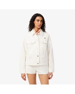 Lacoste Cotton Denim Jacket - White