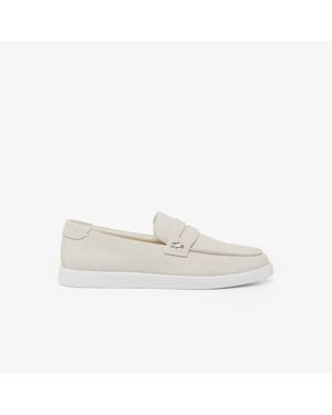 Lacoste Cochet Suede Loafers - White