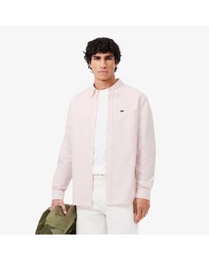 Lacoste Regular Fit Oxford Shirt - Pink
