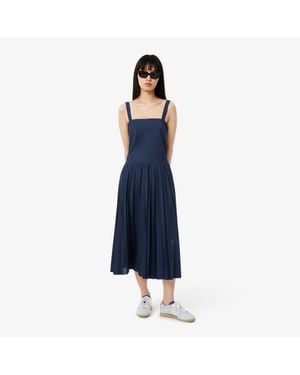 Lacoste Pleated Maxi Dress - Blue