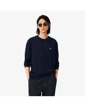 Lacoste Relaxed Fit Long Sleeved T-Shirt - Blue