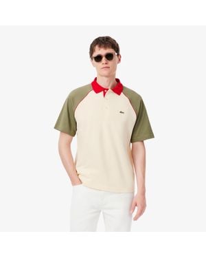 Lacoste Classic Fit Colorblock Piqué Polo - Red