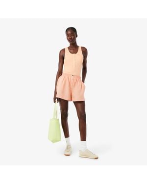 Lacoste Oversized Linen Blend Shorts - Natural